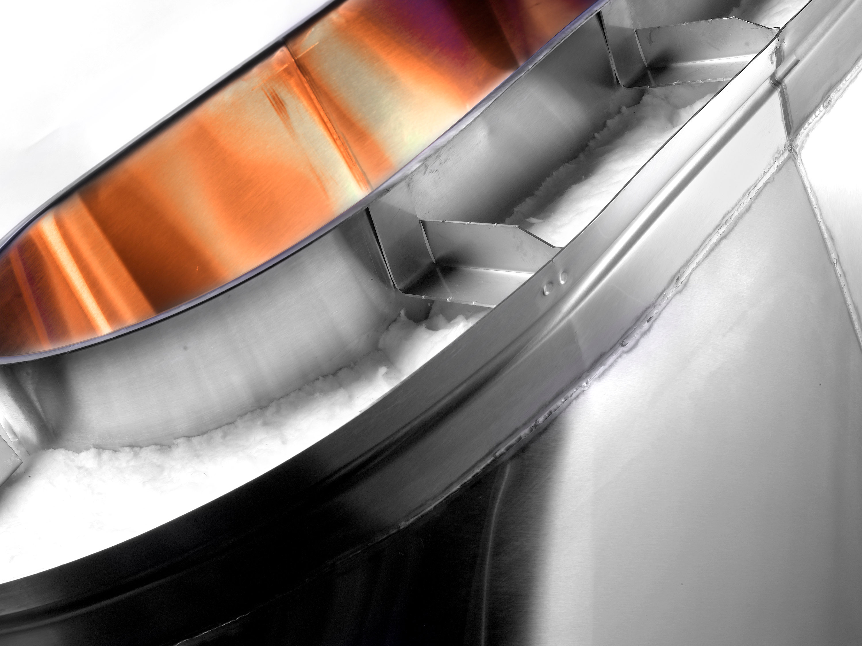 Close shot of prefabricated chimney with insulation