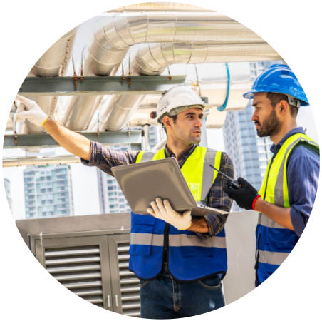 Two construction workers